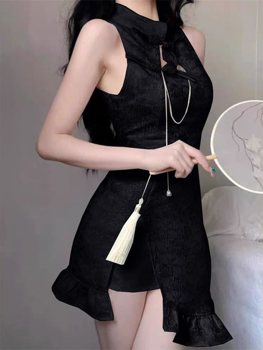 Новый китайский стиль, улучшенное платье Cheongsam без рукавов