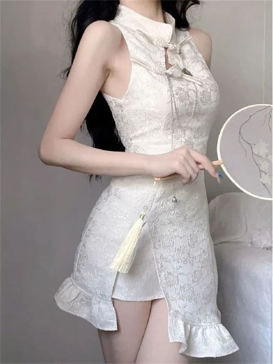 Новый китайский стиль, улучшенное платье Cheongsam без рукавов