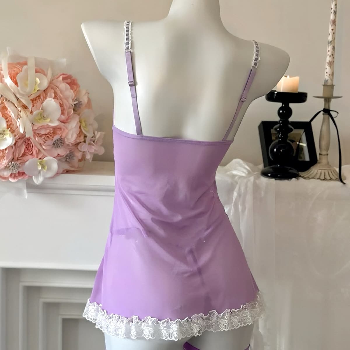 Rose Cloud Sexy Pure Desire Кружевная ночная рубашка с пуш-ап на косточках Женская ночная рубашка с прозрачными бретелями...