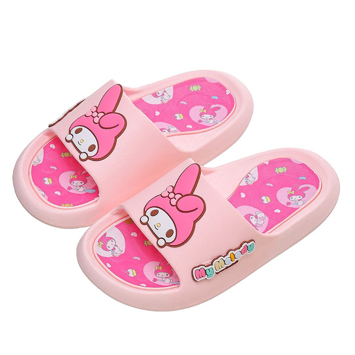 Детские тапочки-сандалии Sanrio для дома, нескользящие, для девочек и мальчиков, слипоны, мультяшные, с изображением Hello...