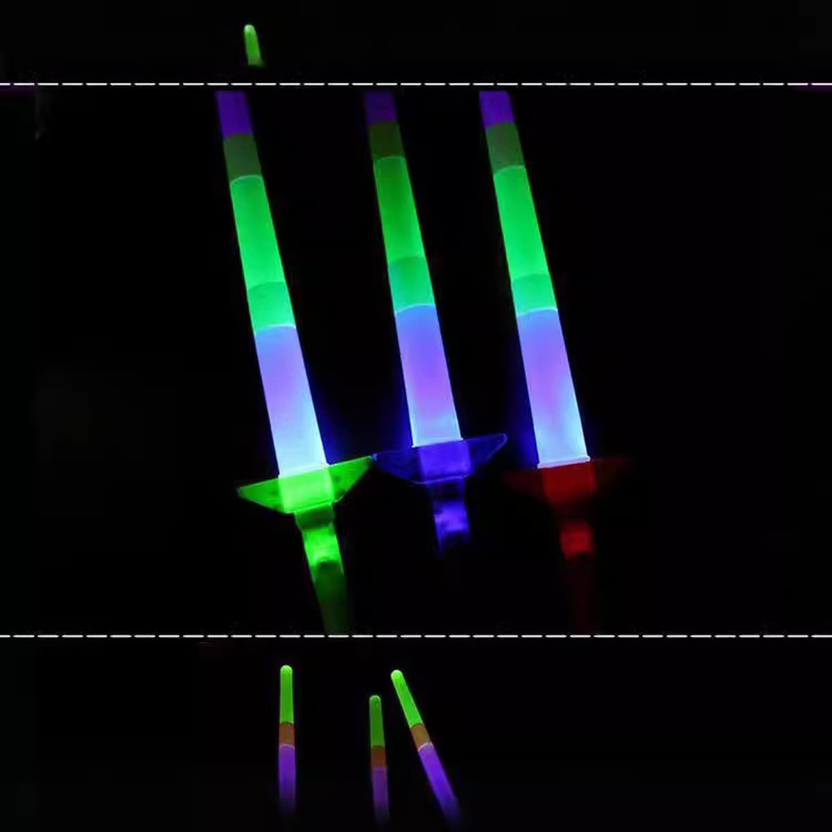 Детская большая светящаяся палочка, телескопическая четырехсекционная палочка с разноцветным свечением, хит продаж,...