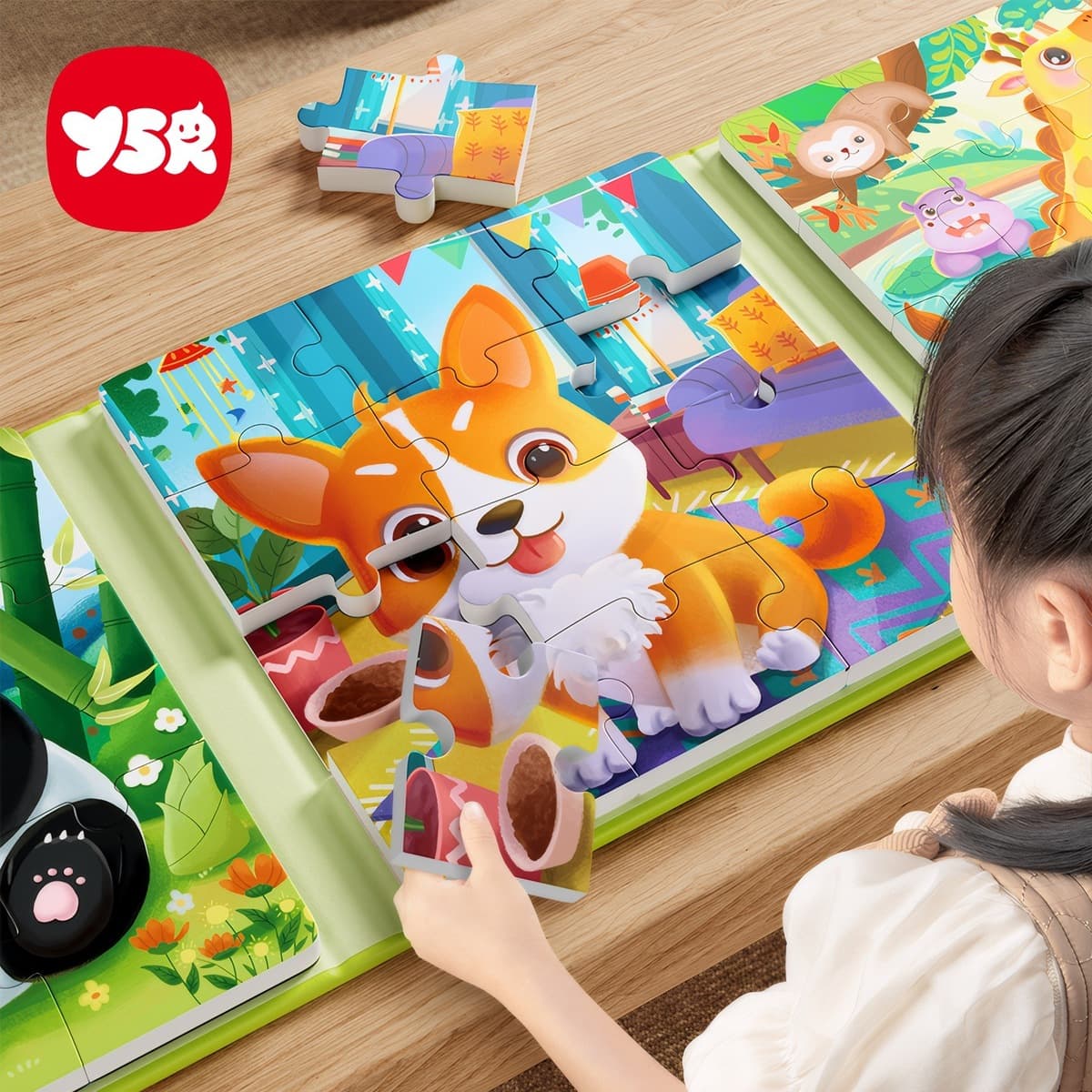 Детские пазлы 3-6 лет, детские магнитные бумажные развивающие игрушки-пазлы для малышей, Монтессори, игрушки для раннего...