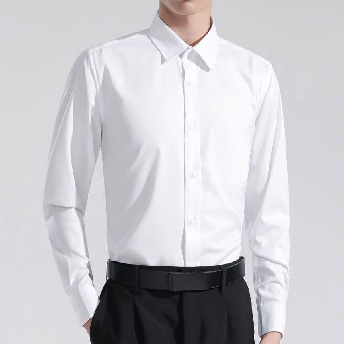 Белые рубашки мужские длинные рукава корейские тенденции тонкая деловая повседневная рубашка для молодежи весной и осенью