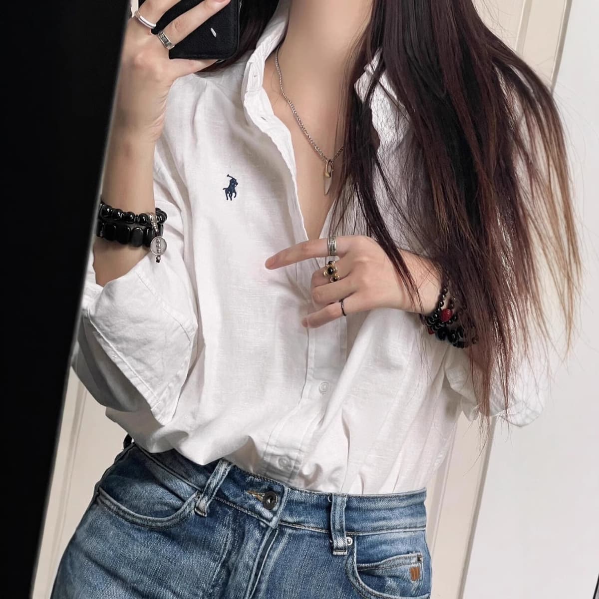 Мужские и женские льняные рубашки с трансграничным сканируемым логотипом RL, вышивкой логотипа пони, хлопчатобумажные и...