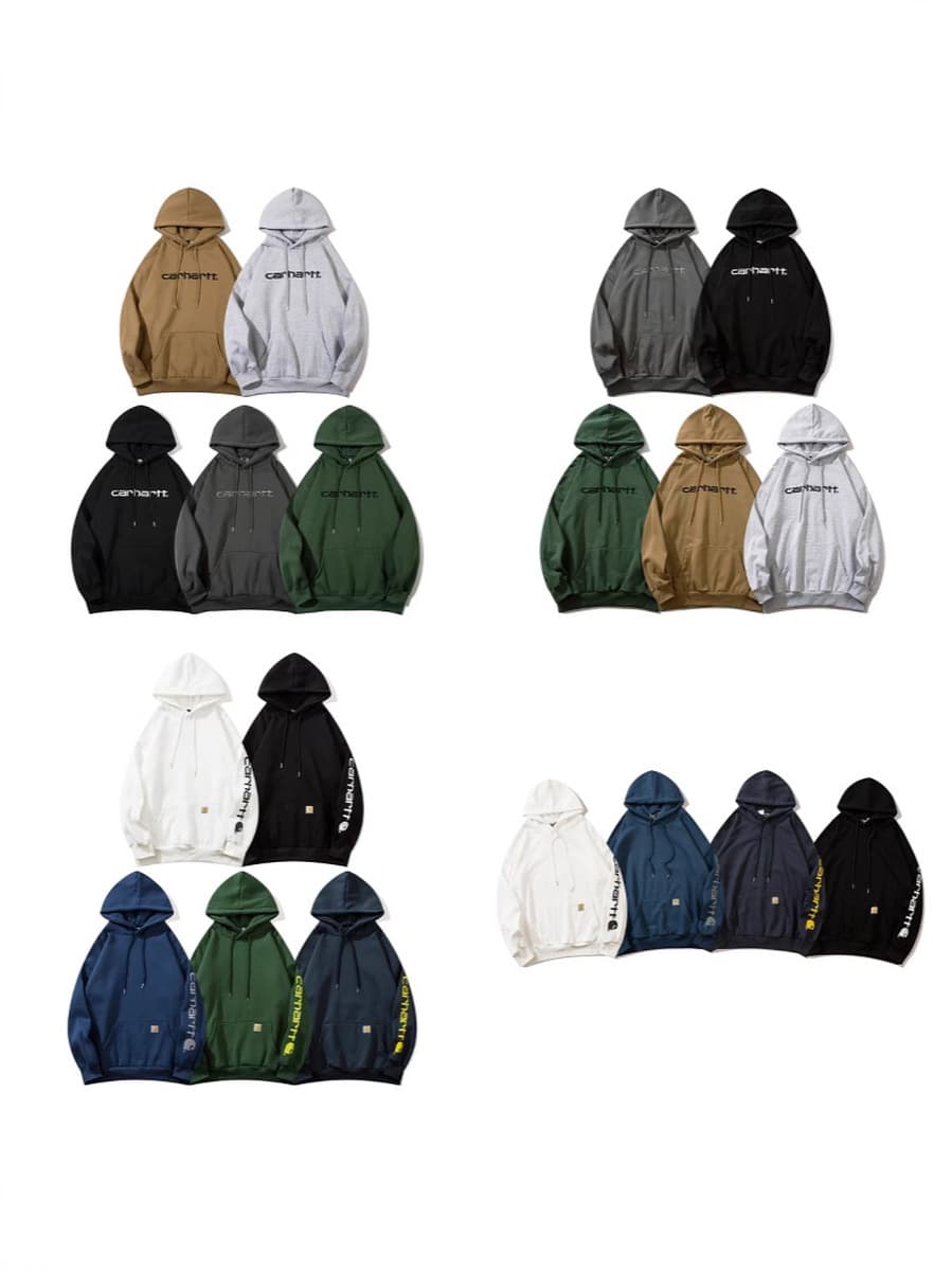 Carhartt пара толстовка с капюшоном с вышивкой и принтом плюс плюшевый тяжелый пуловер с круглым вырезом весенне-осенняя...