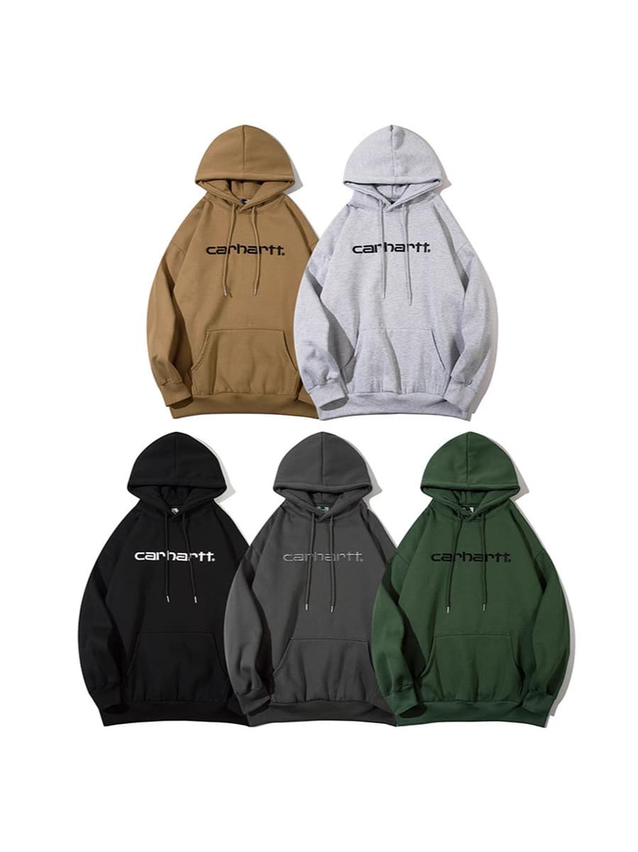 Carhartt пара толстовка с капюшоном с вышивкой и принтом плюс плюшевый тяжелый пуловер с круглым вырезом весенне-осенняя...