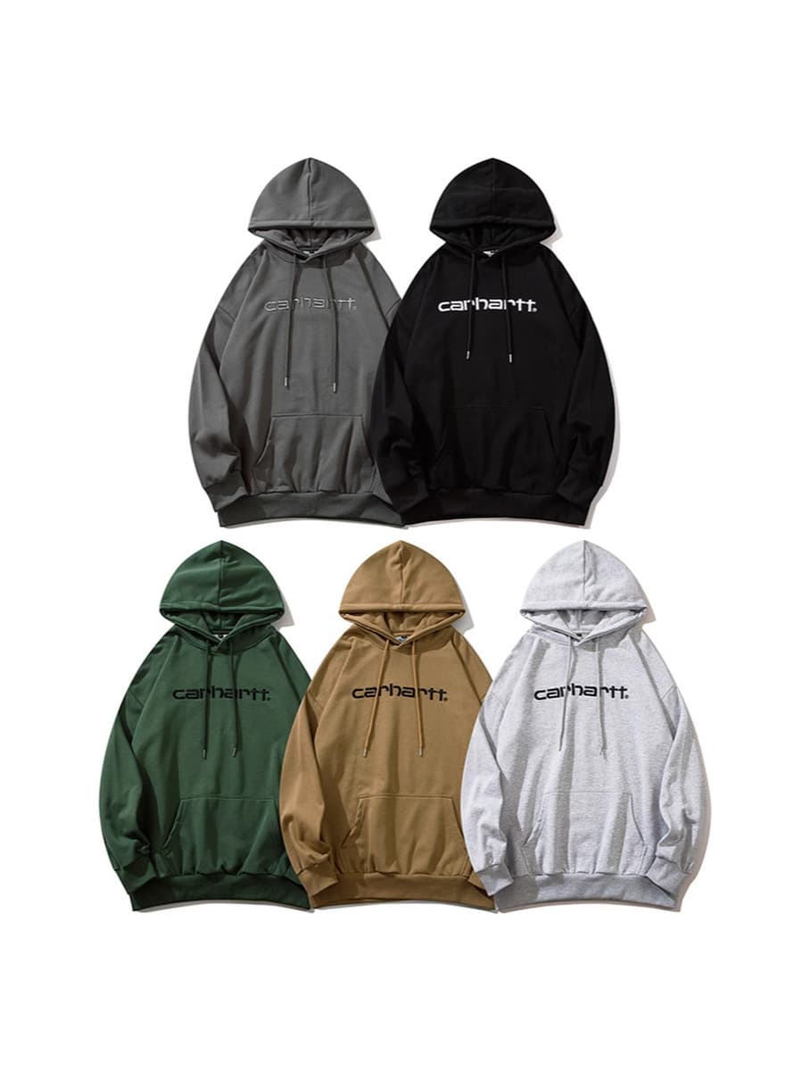 Carhartt пара толстовка с капюшоном с вышивкой и принтом плюс плюшевый тяжелый пуловер с круглым вырезом весенне-осенняя...