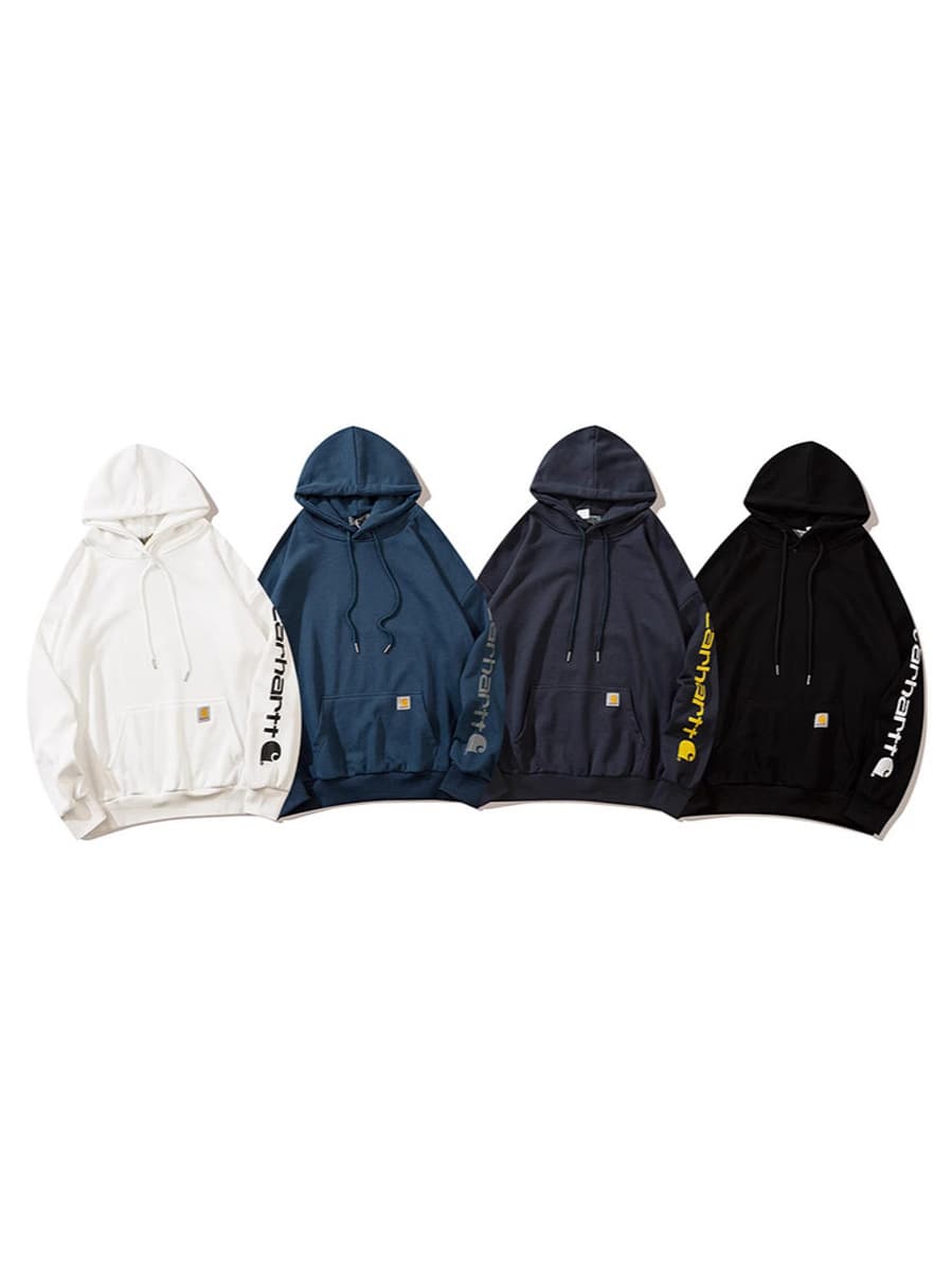 Carhartt пара толстовка с капюшоном с вышивкой и принтом плюс плюшевый тяжелый пуловер с круглым вырезом весенне-осенняя...