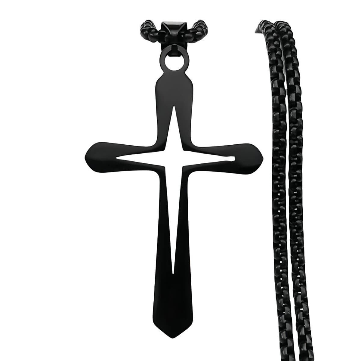 Новая мода для мужчин из нержавеющей стали полый крест кулон ожерелье простой счастливый религиозный ожерелье ювелирный...