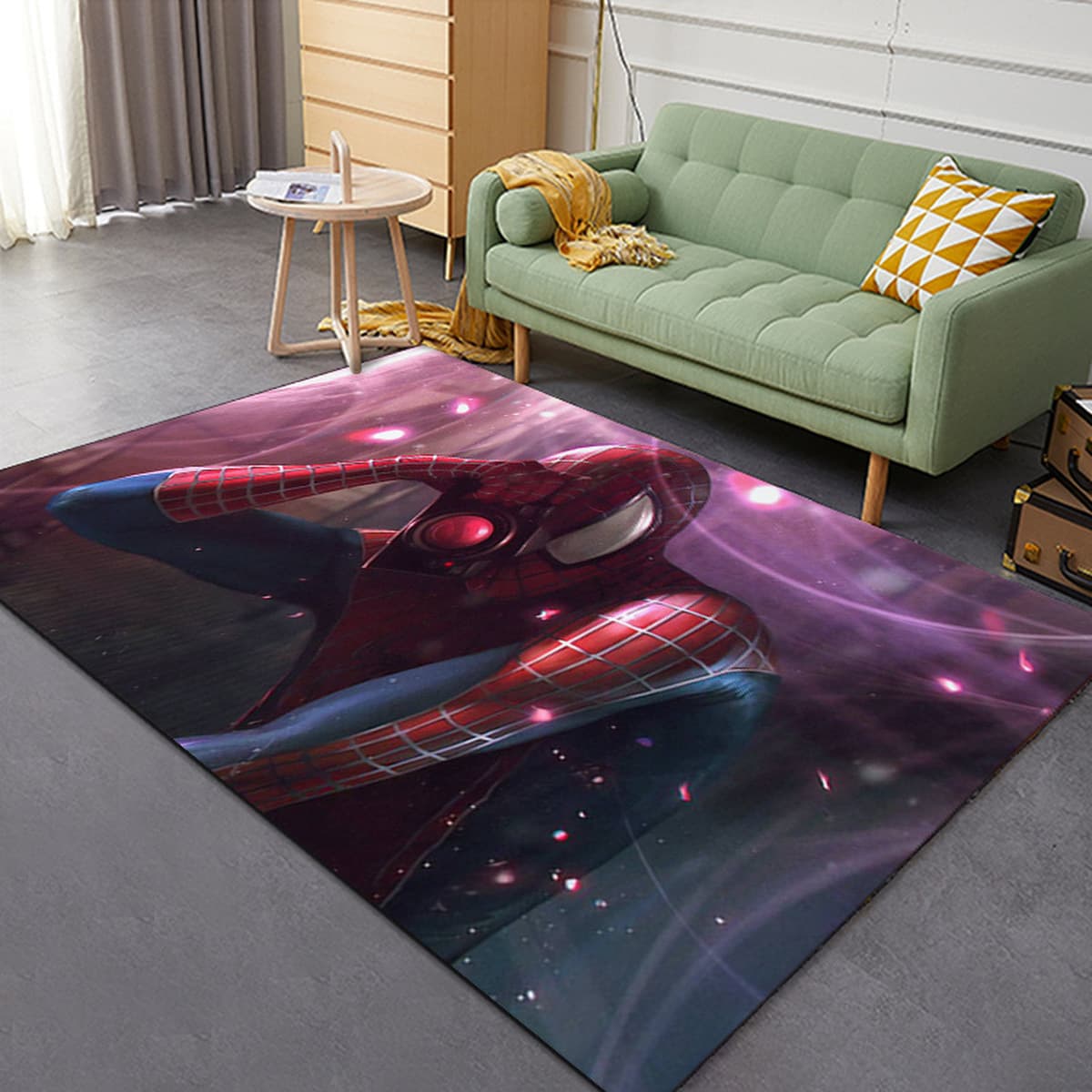 Ковер Amazon Temu Marvel Spider-Man для гостиной, устойчивый к пятнам, большой коврик для пола, ковер для комнаты e-sport,...