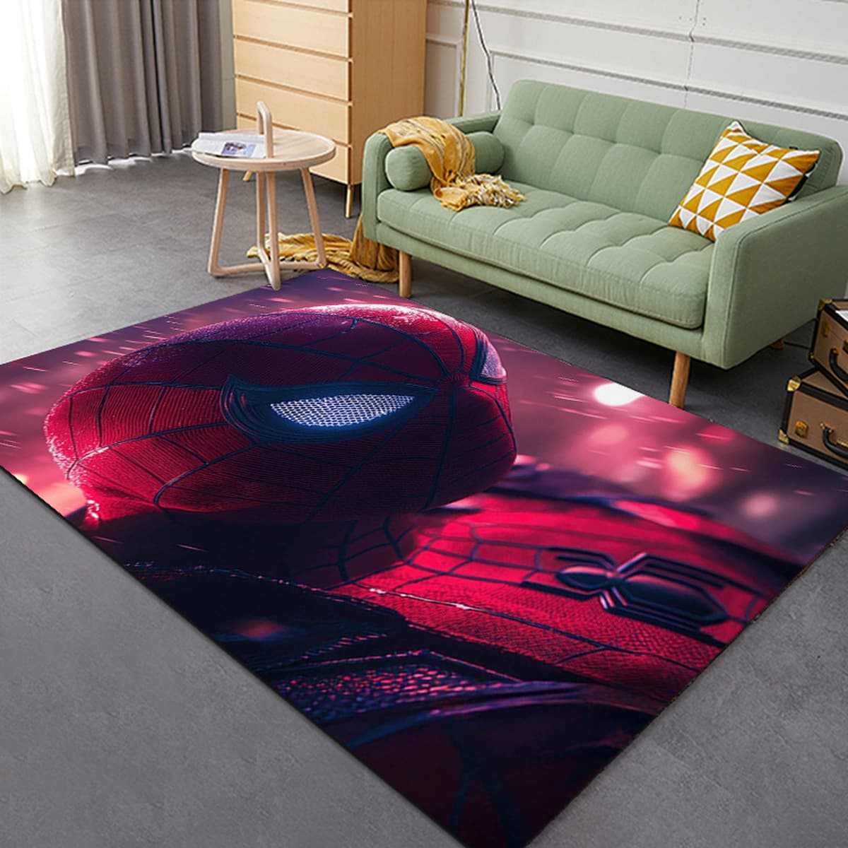 Ковер Amazon Temu Marvel Spider-Man для гостиной, устойчивый к пятнам, большой коврик для пола, ковер для комнаты e-sport,...