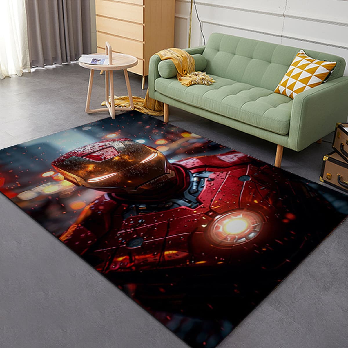 Ковер Amazon Temu Marvel Spider-Man для гостиной, устойчивый к пятнам, большой коврик для пола, ковер для комнаты e-sport,...