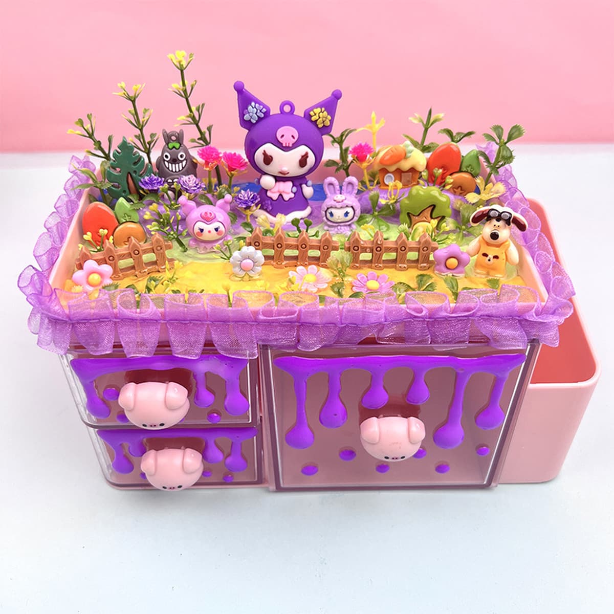 Творческий diy микро-ландшафтный ящик для хранения ручки ручная сумка для детского материала Хрустальная капля клей...