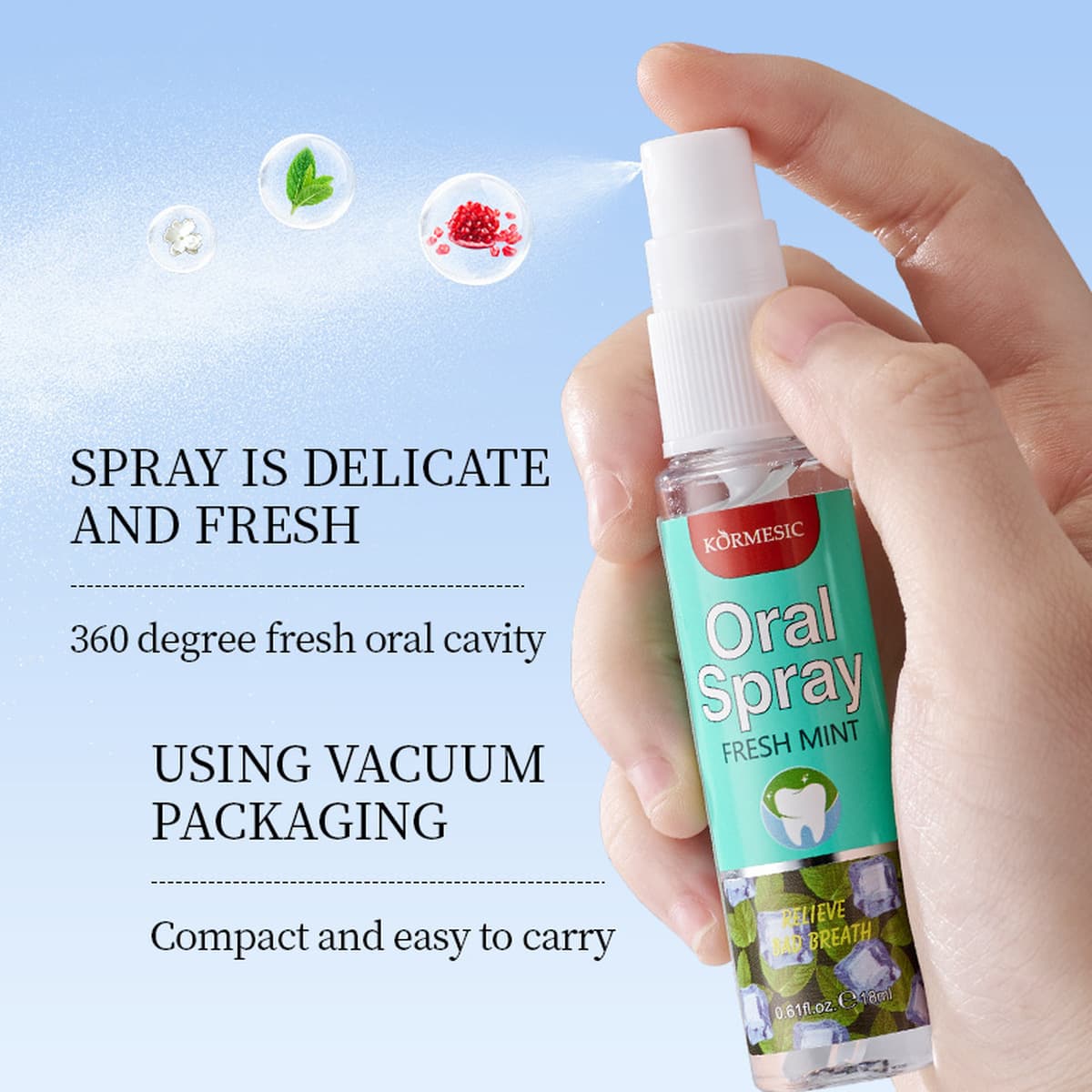 KORMESIC Свежий Мятный Спрей для полости рта Oral spray