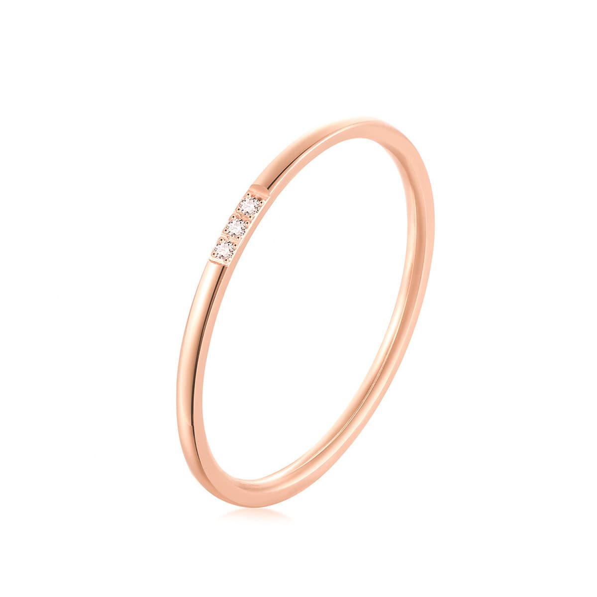 Кольцо в корейском стиле из титановой стали 18k с тремя камнями для женщин, не тускнеющее, гладкое, из нержавеющей стали,...