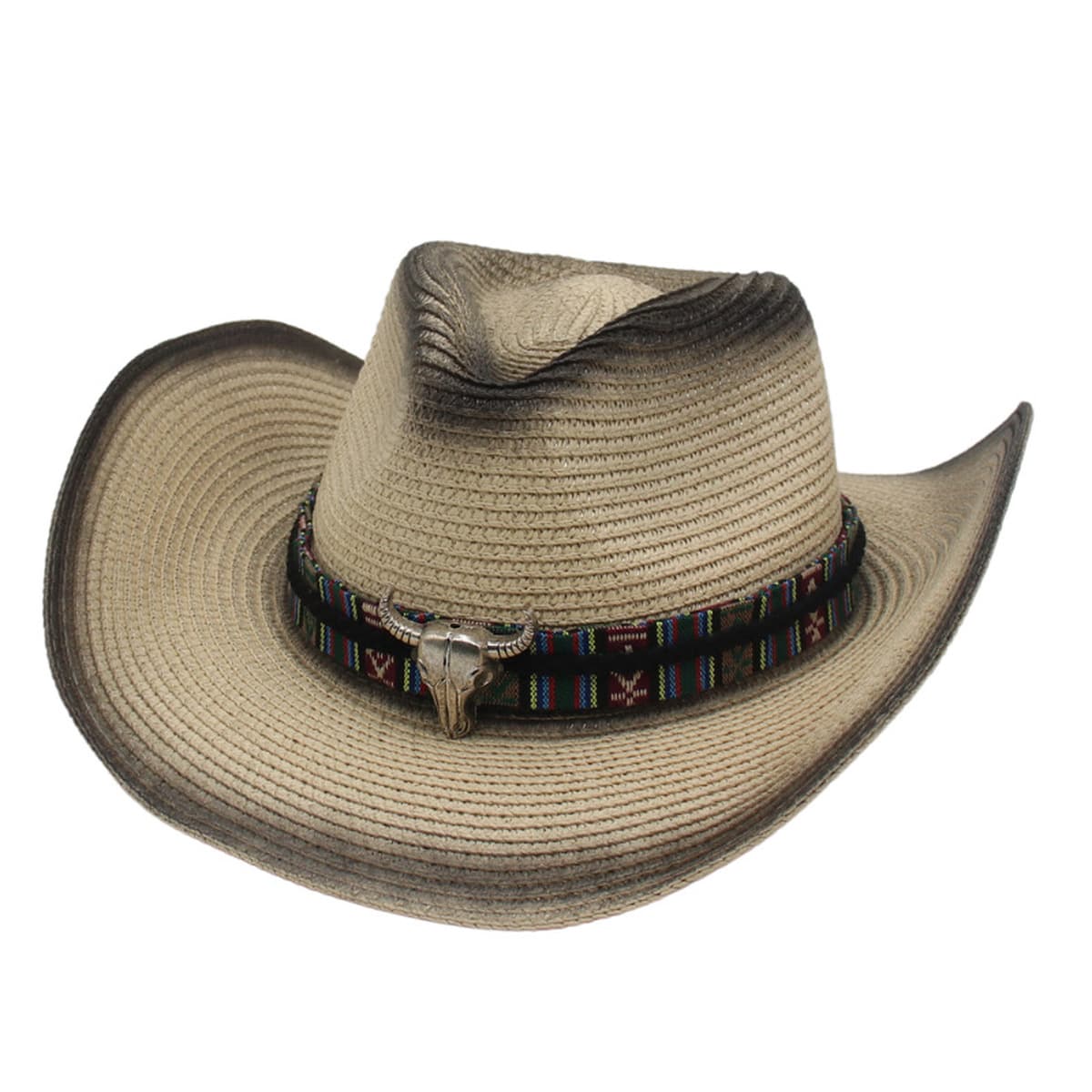 Трансграничные новые аксессуары для головы коровы Соломенная шляпа Western Denim Спорт на открытом воздухе Альпинизм керлинг...