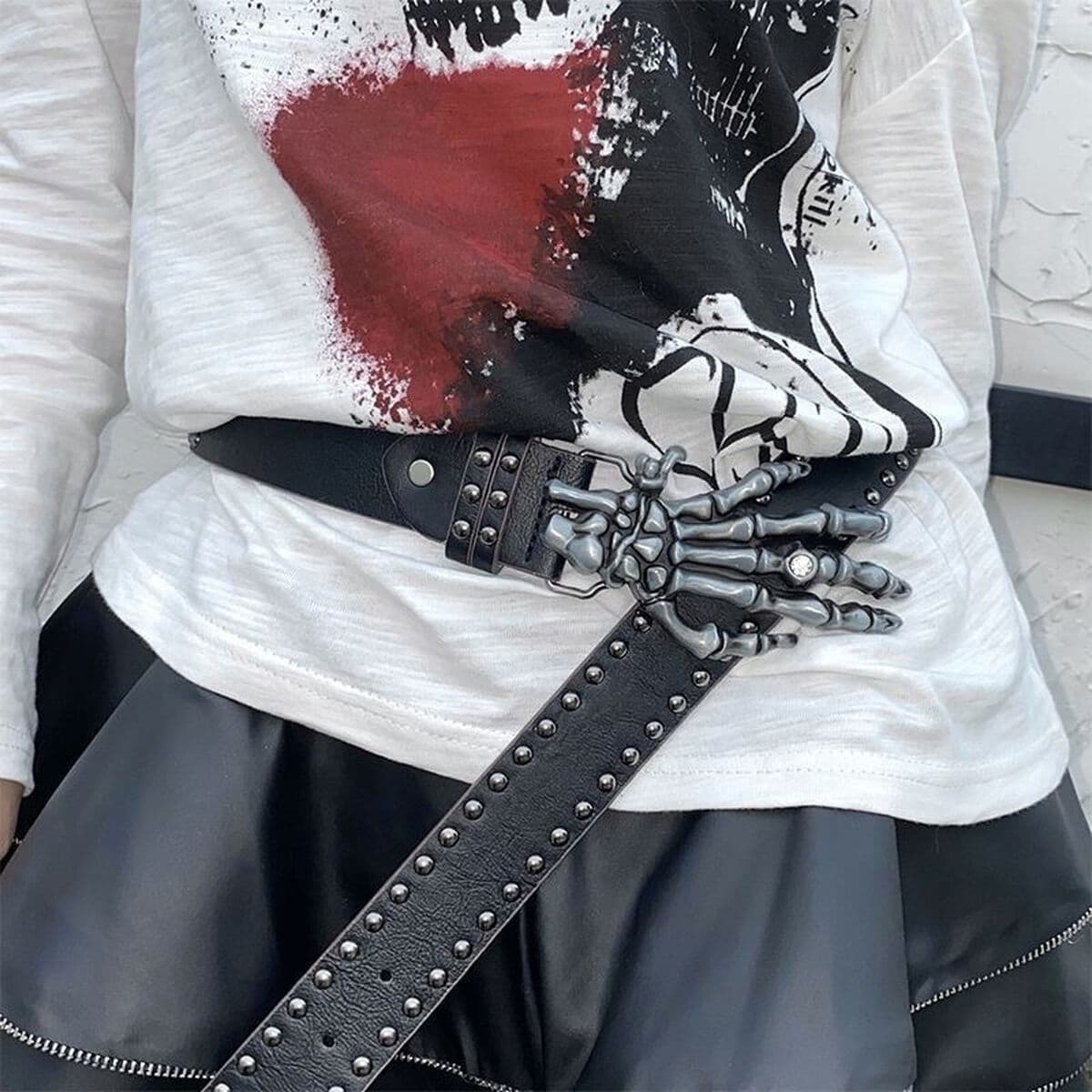 Модный Shibuya Hot Girl, аксессуары для субкультуры в стиле хип-хоп, панк, ремень с заклепками в виде черепа, пояс для брюк,...