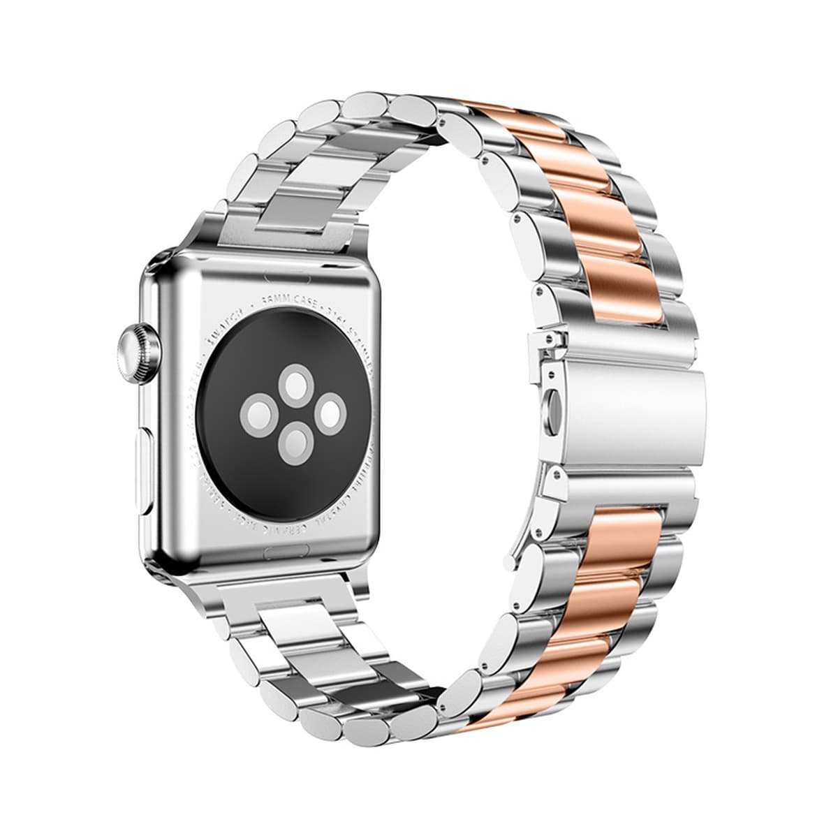 Ремешок для Apple Watch, металлический, из нержавеющей стали 304, с тремя звеньями, совместим с Huawei и Samsung.