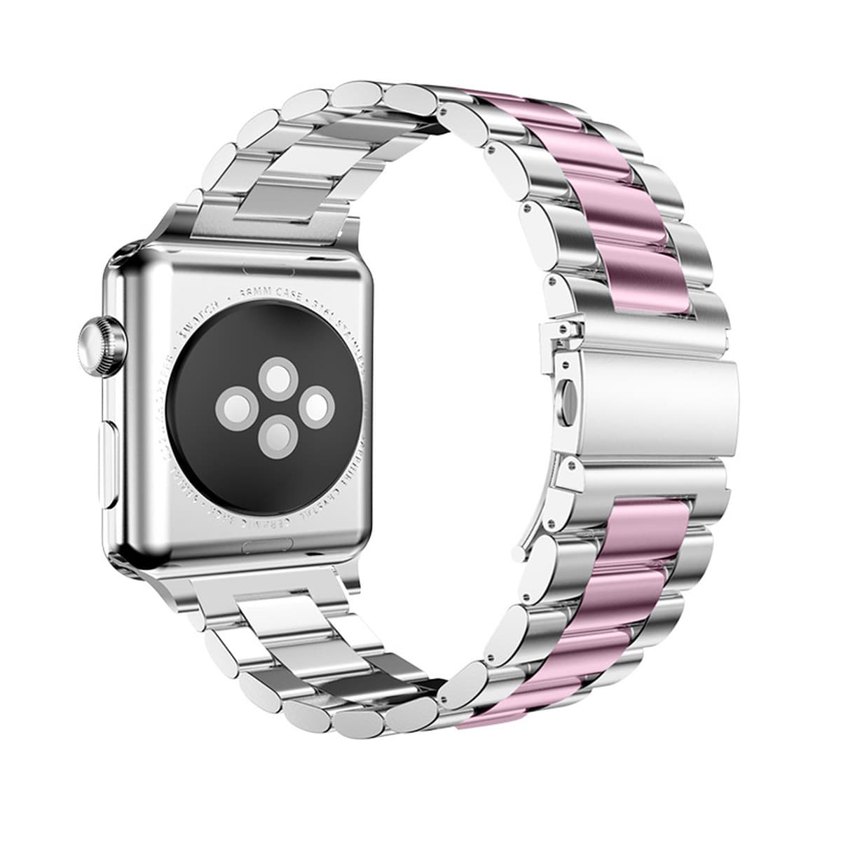 Ремешок для Apple Watch, металлический, из нержавеющей стали 304, с тремя звеньями, совместим с Huawei и Samsung.
