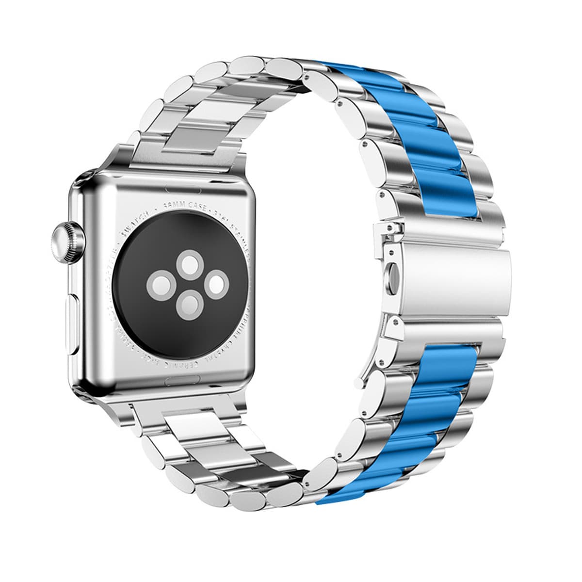 Ремешок для Apple Watch, металлический, из нержавеющей стали 304, с тремя звеньями, совместим с Huawei и Samsung.