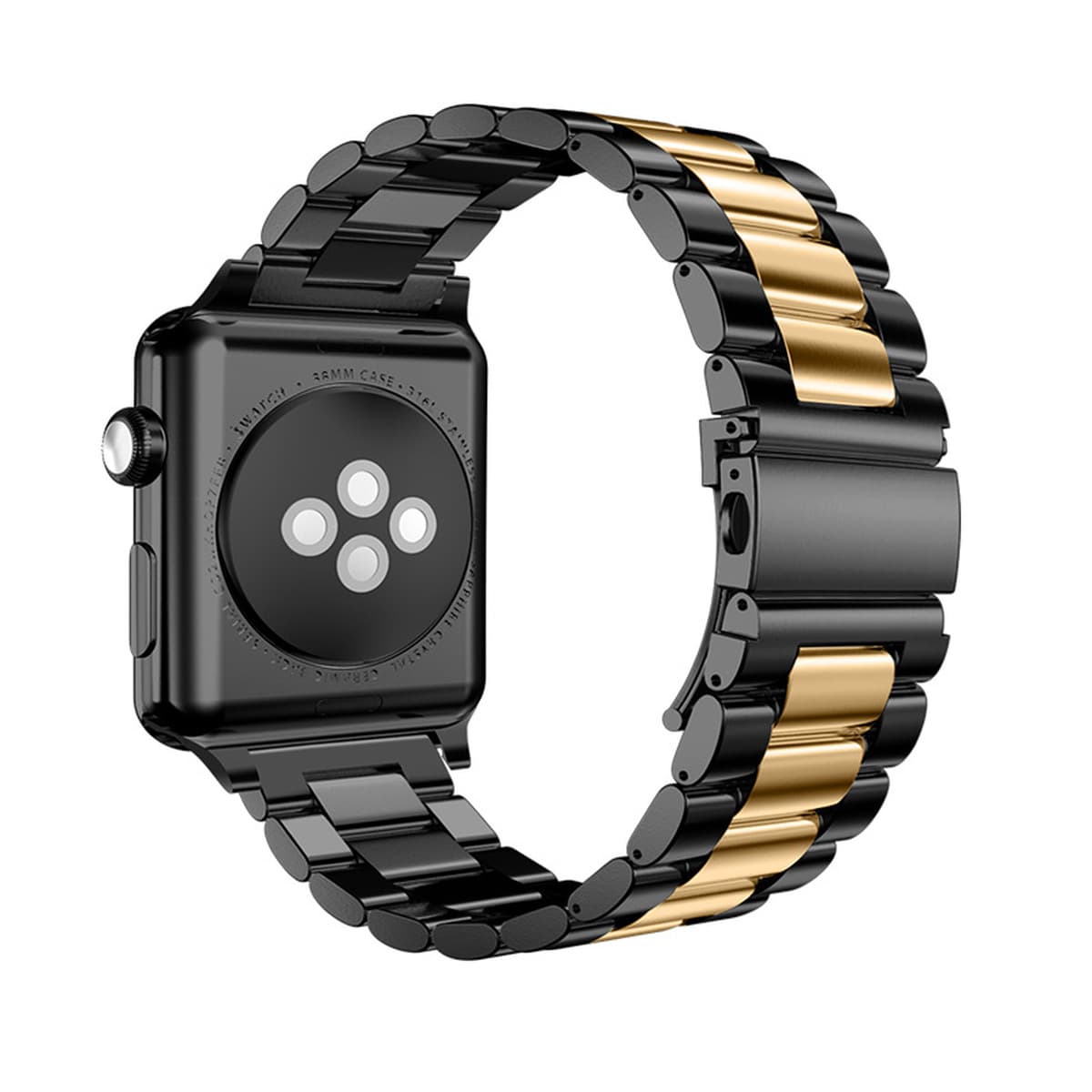 Ремешок для Apple Watch, металлический, из нержавеющей стали 304, с тремя звеньями, совместим с Huawei и Samsung.