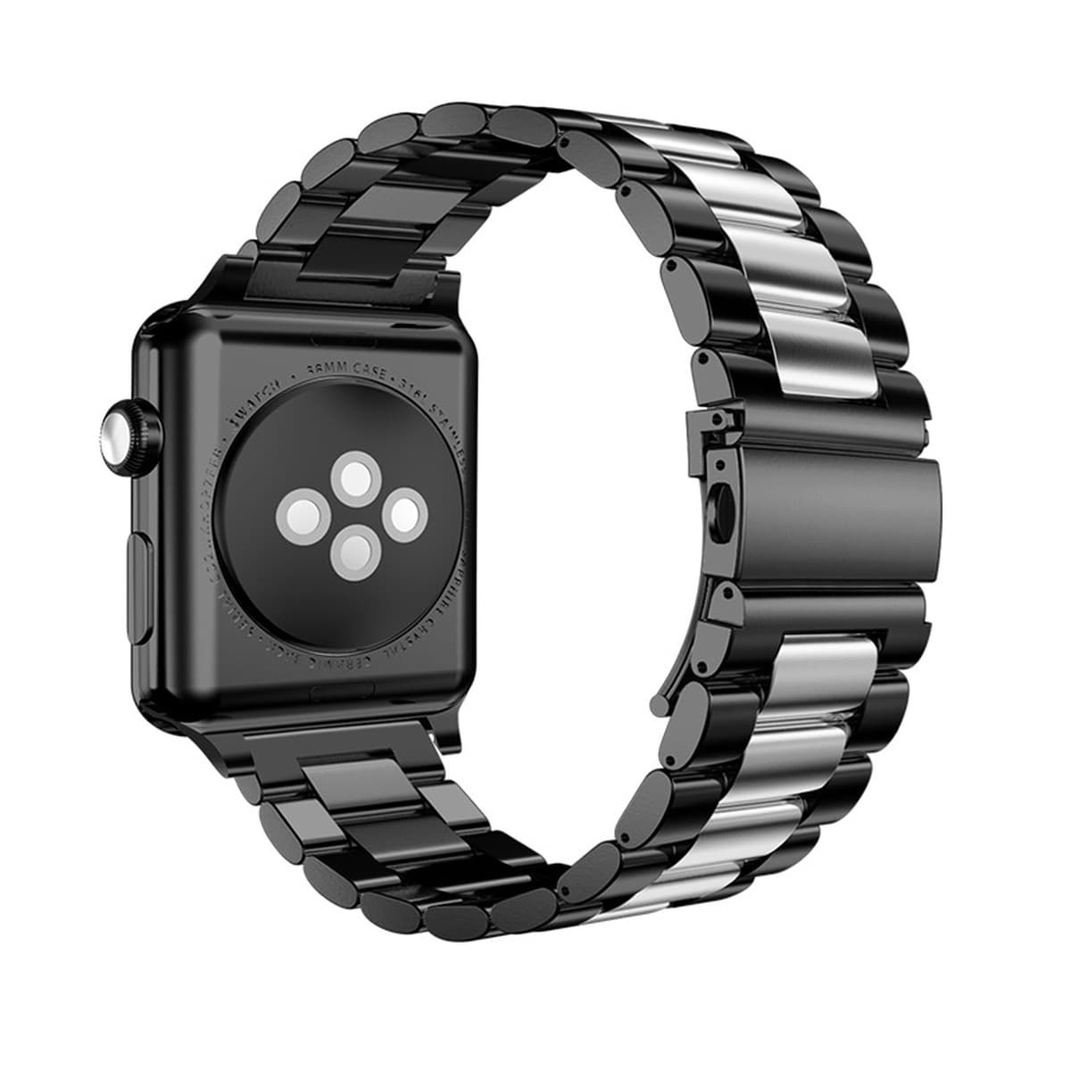 Ремешок для Apple Watch, металлический, из нержавеющей стали 304, с тремя звеньями, совместим с Huawei и Samsung.