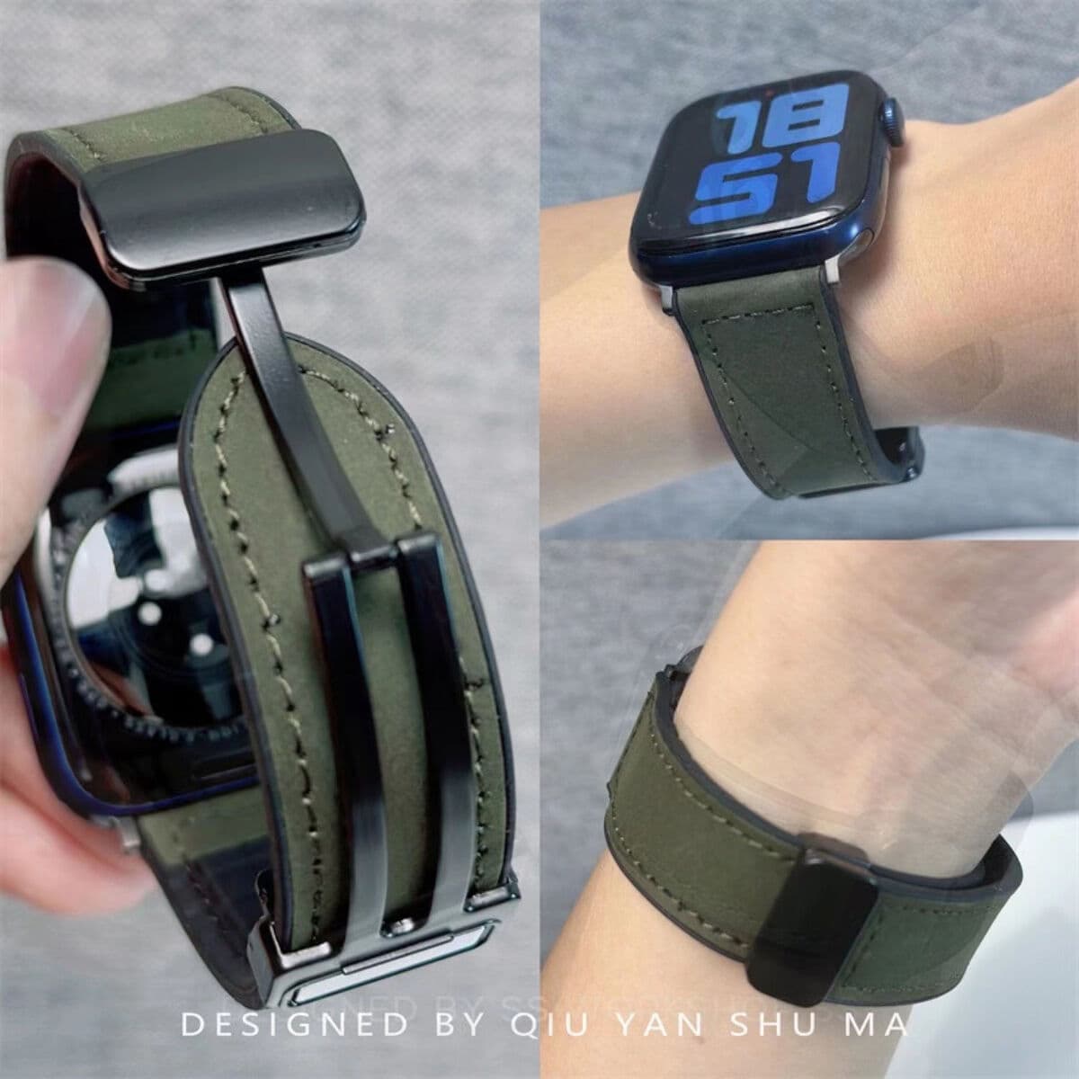 Применяет Apple Apple iWatchS10S9Ultra8765432 ремешок кожаный силиконовый рисунок сумасшедшего коня для мужчин и женщин