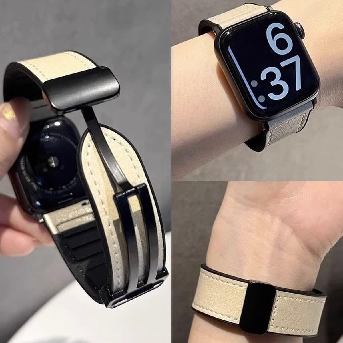 Применяет Apple Apple iWatchS10S9Ultra8765432 ремешок кожаный силиконовый рисунок сумасшедшего коня для мужчин и женщин
