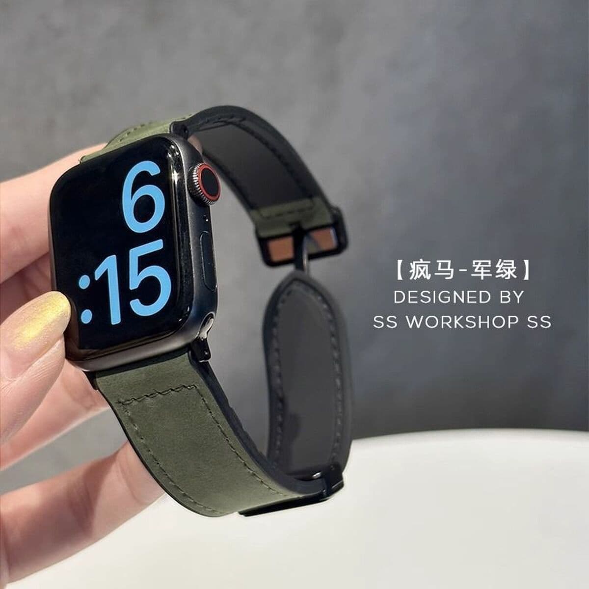 Применяет Apple Apple iWatchS10S9Ultra8765432 ремешок кожаный силиконовый рисунок сумасшедшего коня для мужчин и женщин