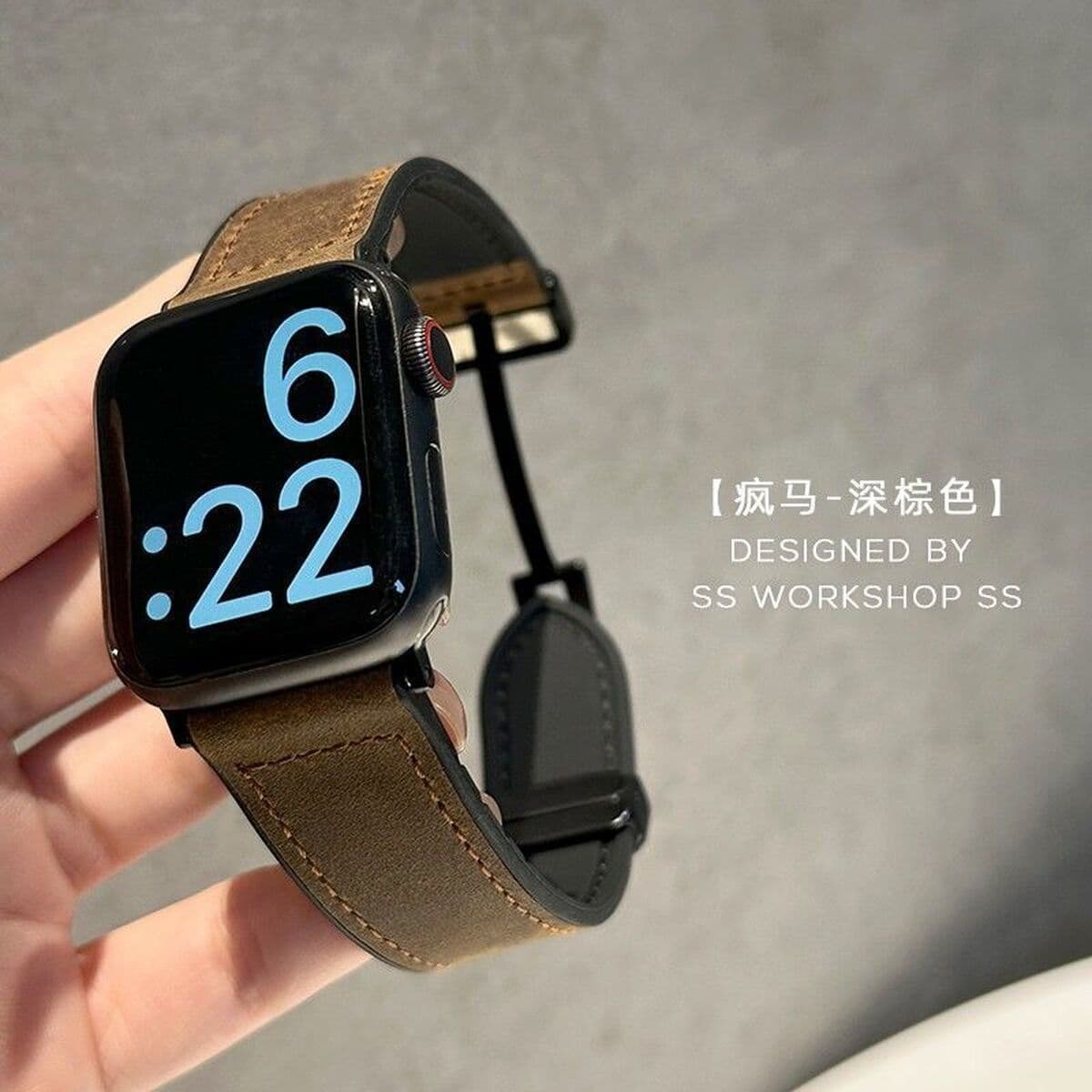 Применяет Apple Apple iWatchS10S9Ultra8765432 ремешок кожаный силиконовый рисунок сумасшедшего коня для мужчин и женщин