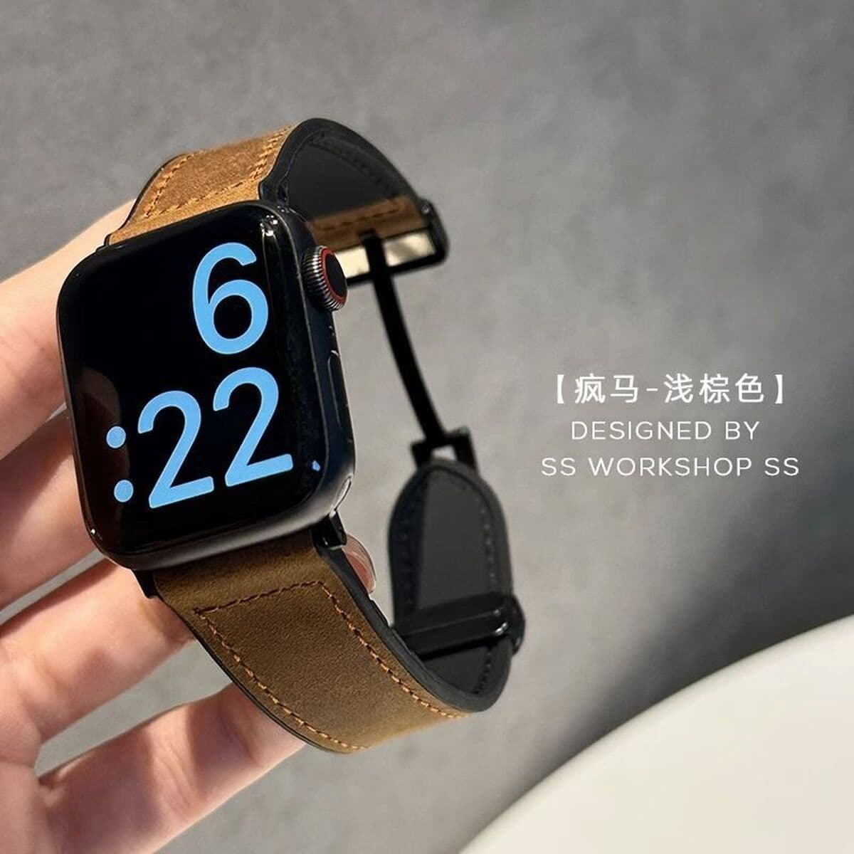 Применяет Apple Apple iWatchS10S9Ultra8765432 ремешок кожаный силиконовый рисунок сумасшедшего коня для мужчин и женщин