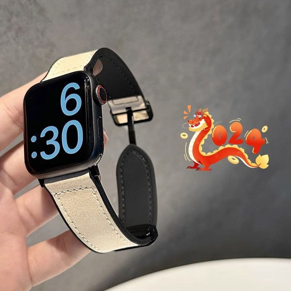 Применяет Apple Apple iWatchS10S9Ultra8765432 ремешок кожаный силиконовый рисунок сумасшедшего коня для мужчин и женщин