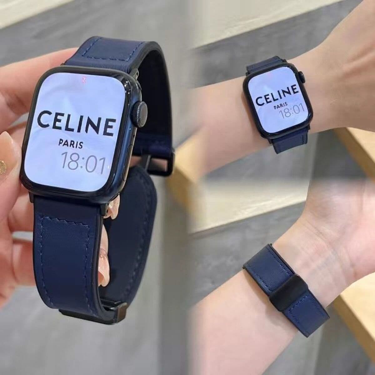 Применяет Apple Apple iWatchS10S9Ultra8765432 ремешок кожаный силиконовый рисунок сумасшедшего коня для мужчин и женщин
