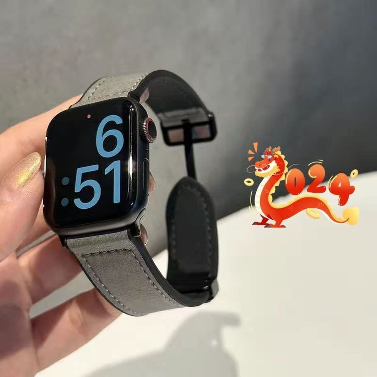 Применяет Apple Apple iWatchS10S9Ultra8765432 ремешок кожаный силиконовый рисунок сумасшедшего коня для мужчин и женщин