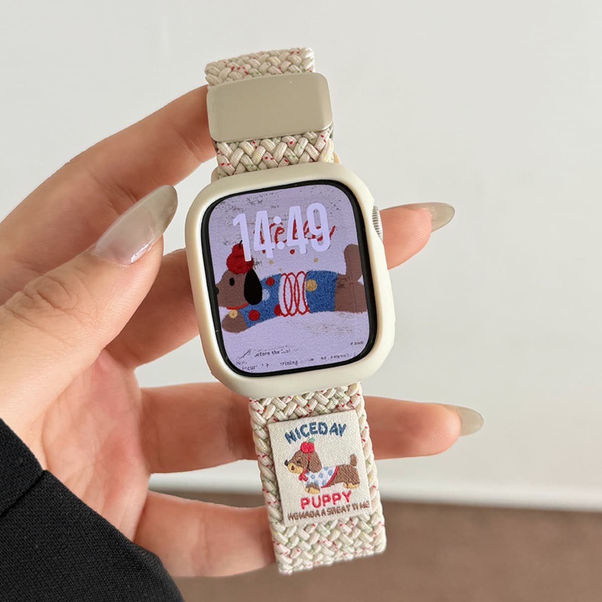 Ремешок для Apple Watch S10, iWatch 11, Apple Watch 9, магнитный, нейлоновый, спортивный, с рисунком таксы