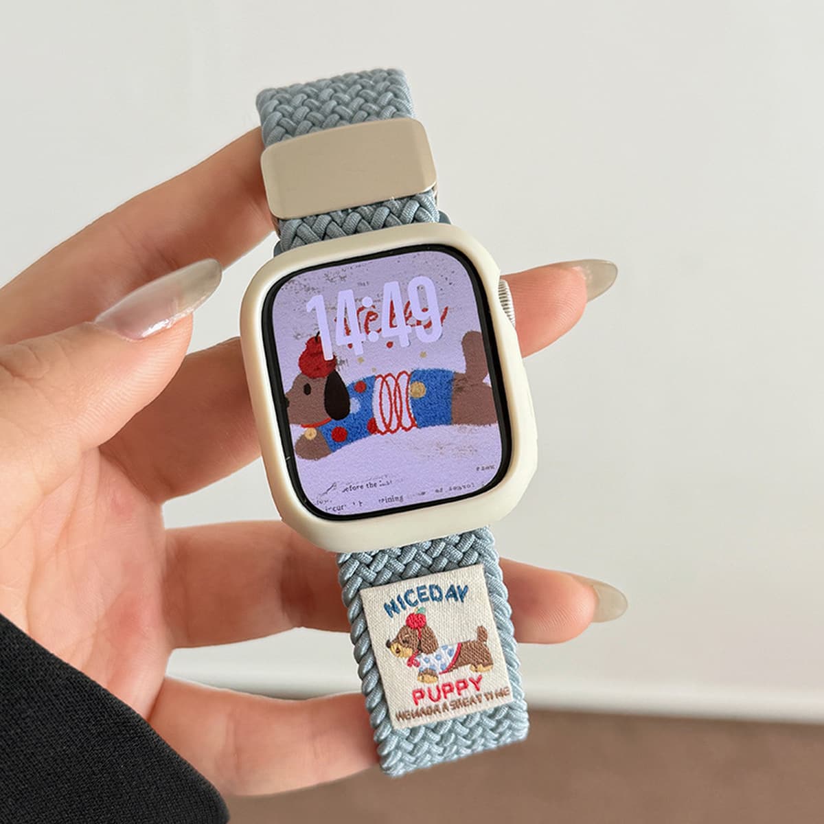 Ремешок для Apple Watch S10, iWatch 11, Apple Watch 9, магнитный, нейлоновый, спортивный, с рисунком таксы