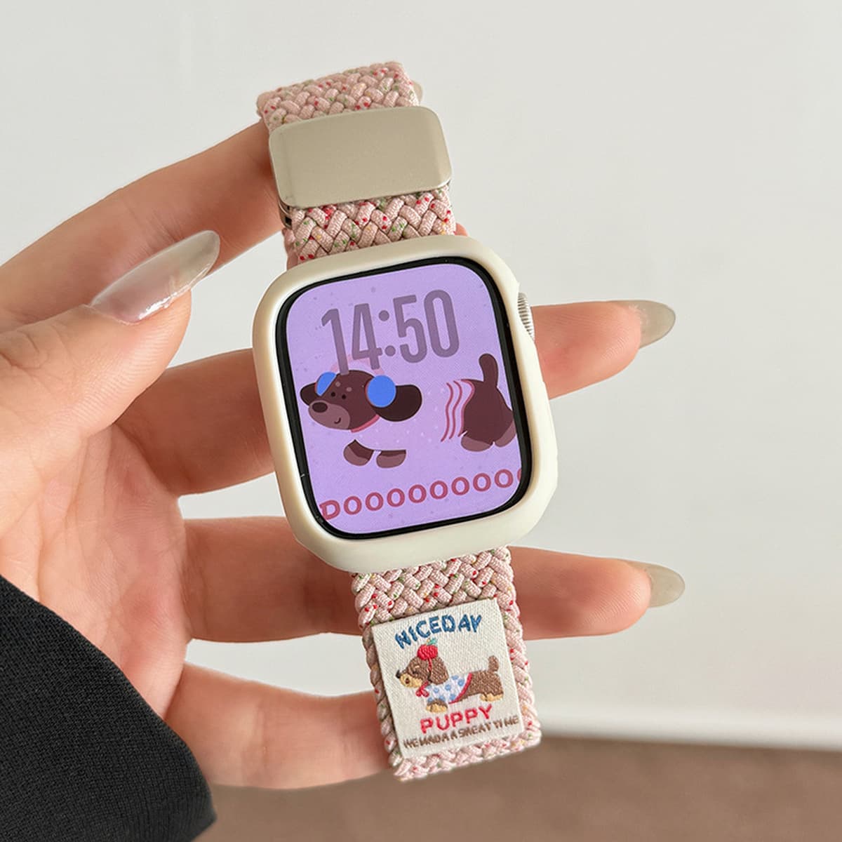 Ремешок для Apple Watch S10, iWatch 11, Apple Watch 9, магнитный, нейлоновый, спортивный, с рисунком таксы