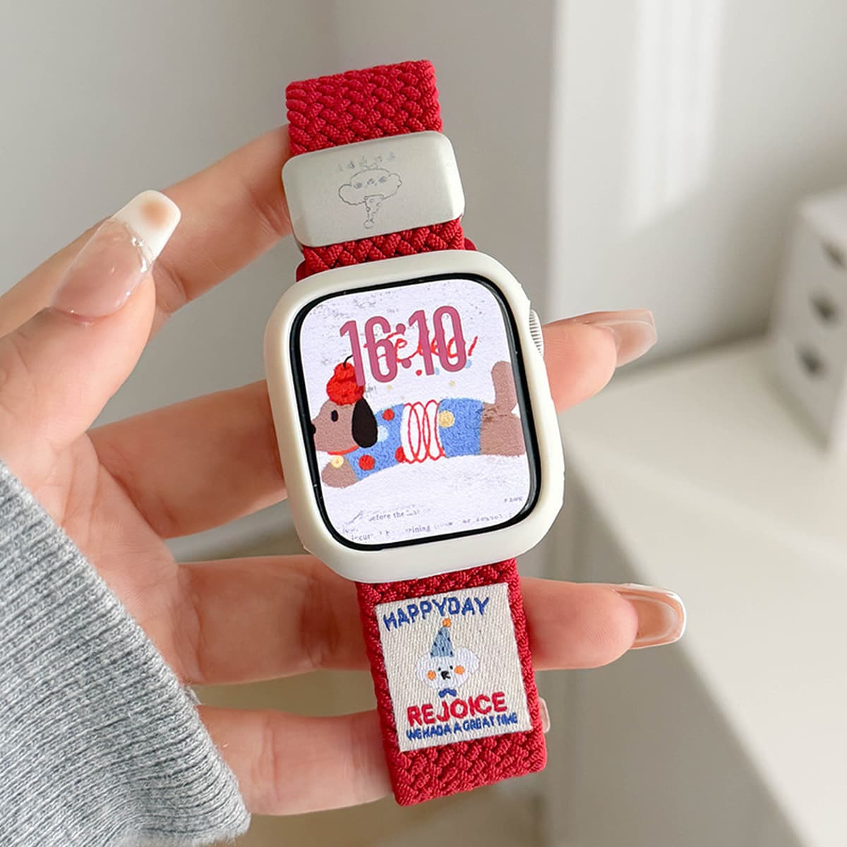 Ремешок для Apple Watch S10, iWatch 11, Apple Watch 9, магнитный, нейлоновый, спортивный, с рисунком таксы