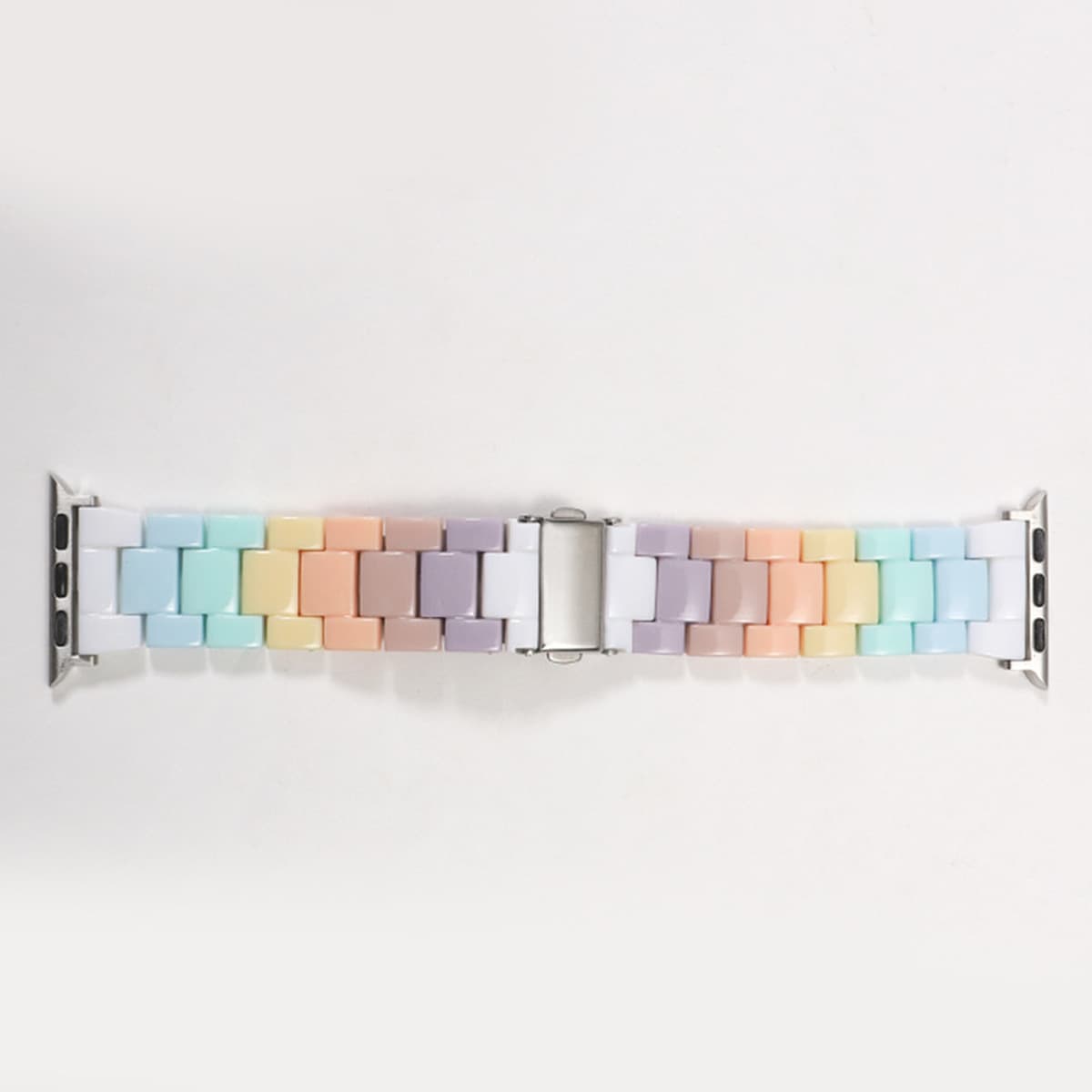 Подходит для ремешка для умных часов Apple 1-8 поколения Candy Color Resin Акриловый прозрачный радужный ремешок Прямой
