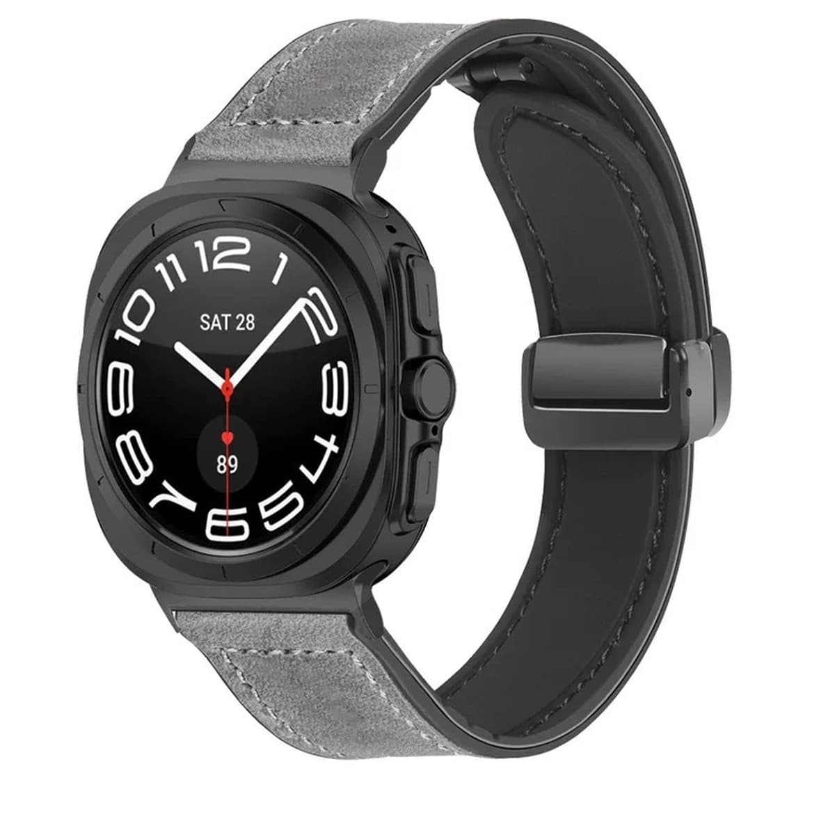 Применяет умные часы Samsung Galaxy watch7 ultra 47mm Crazy Horse с рисунком силиконовый кожаный ремешок для часов