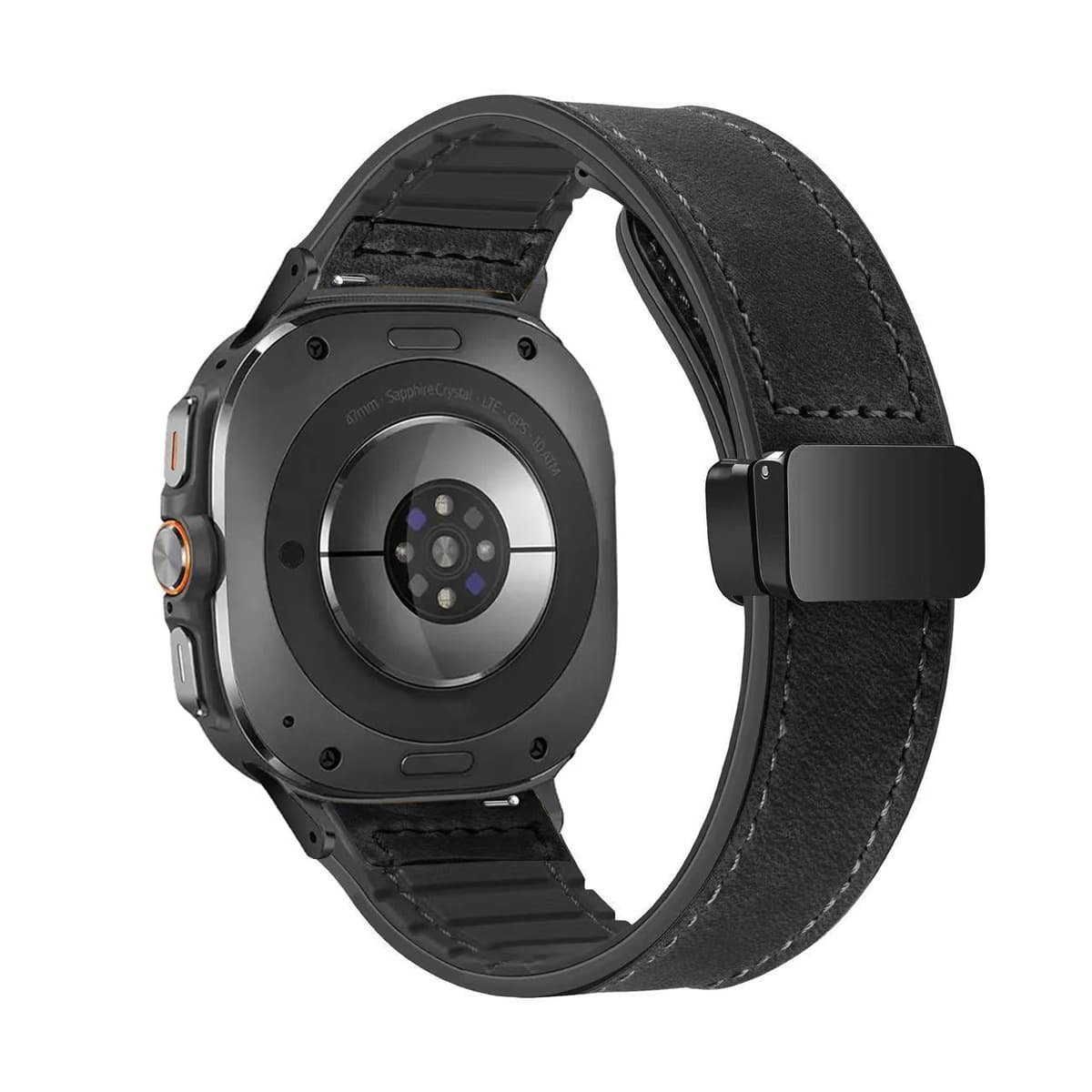 Применяет умные часы Samsung Galaxy watch7 ultra 47mm Crazy Horse с рисунком силиконовый кожаный ремешок для часов