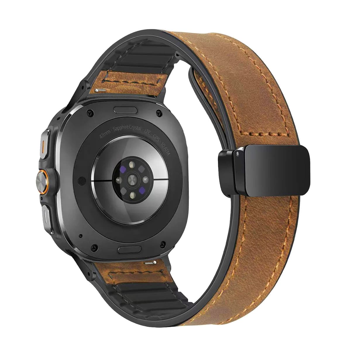 Применяет умные часы Samsung Galaxy watch7 ultra 47mm Crazy Horse с рисунком силиконовый кожаный ремешок для часов