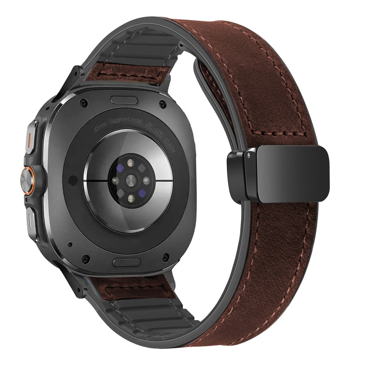 Применяет умные часы Samsung Galaxy watch7 ultra 47mm Crazy Horse с рисунком силиконовый кожаный ремешок для часов