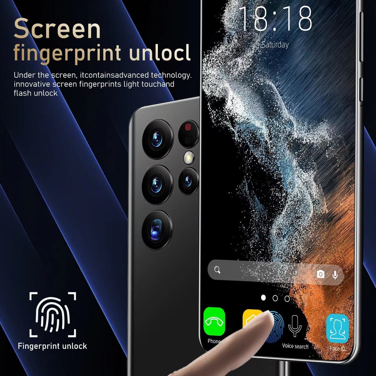 Кросс-граничная продажа мобильных телефонов S22Ultra Android с высококачественным 5,5-дюймовым большим экраном. Оптовая...
