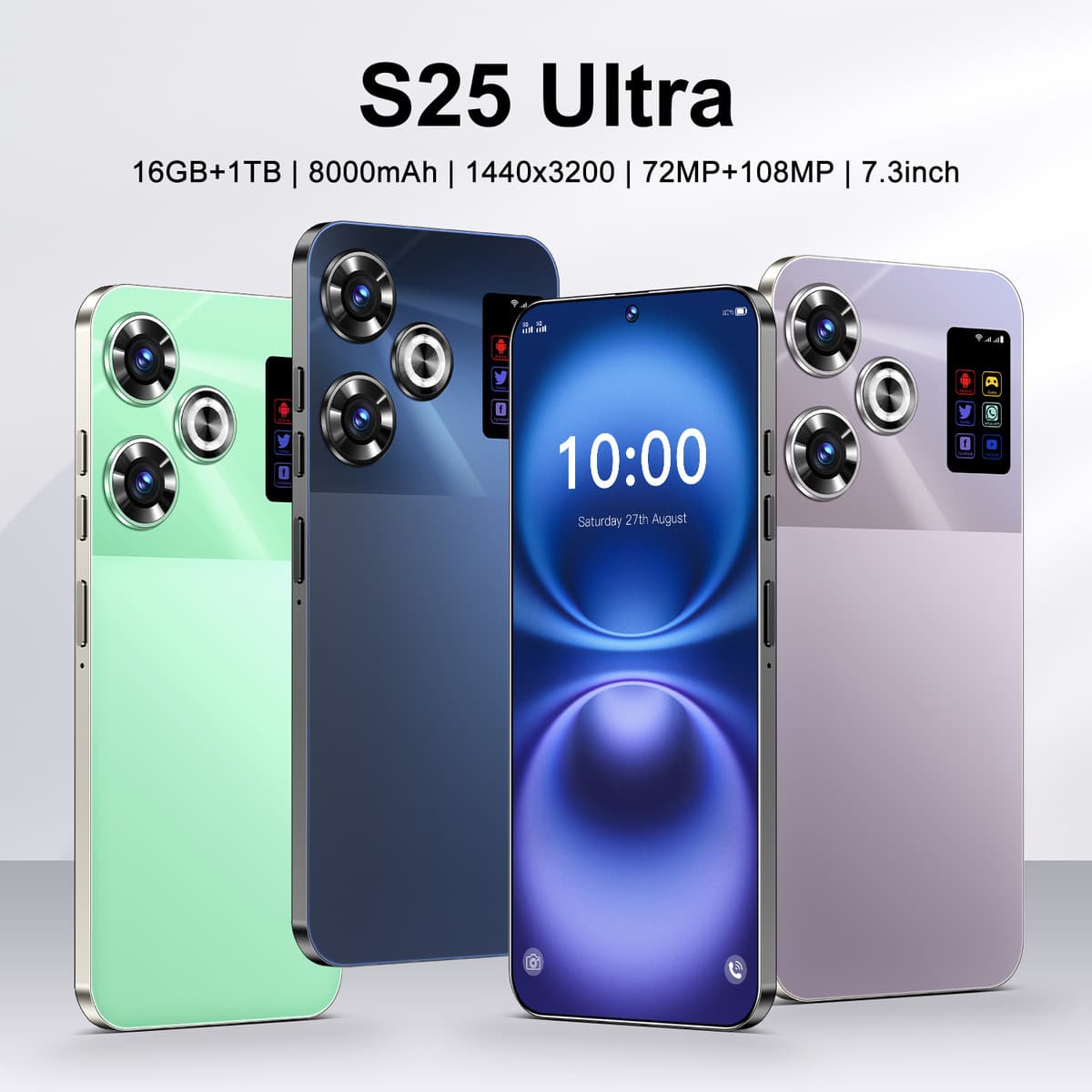 Новый трансграничный мобильный телефон S25 Ultra Android Smart 5G 7.3inch большой экран 16+1T Shopee OZON можно отправлены...