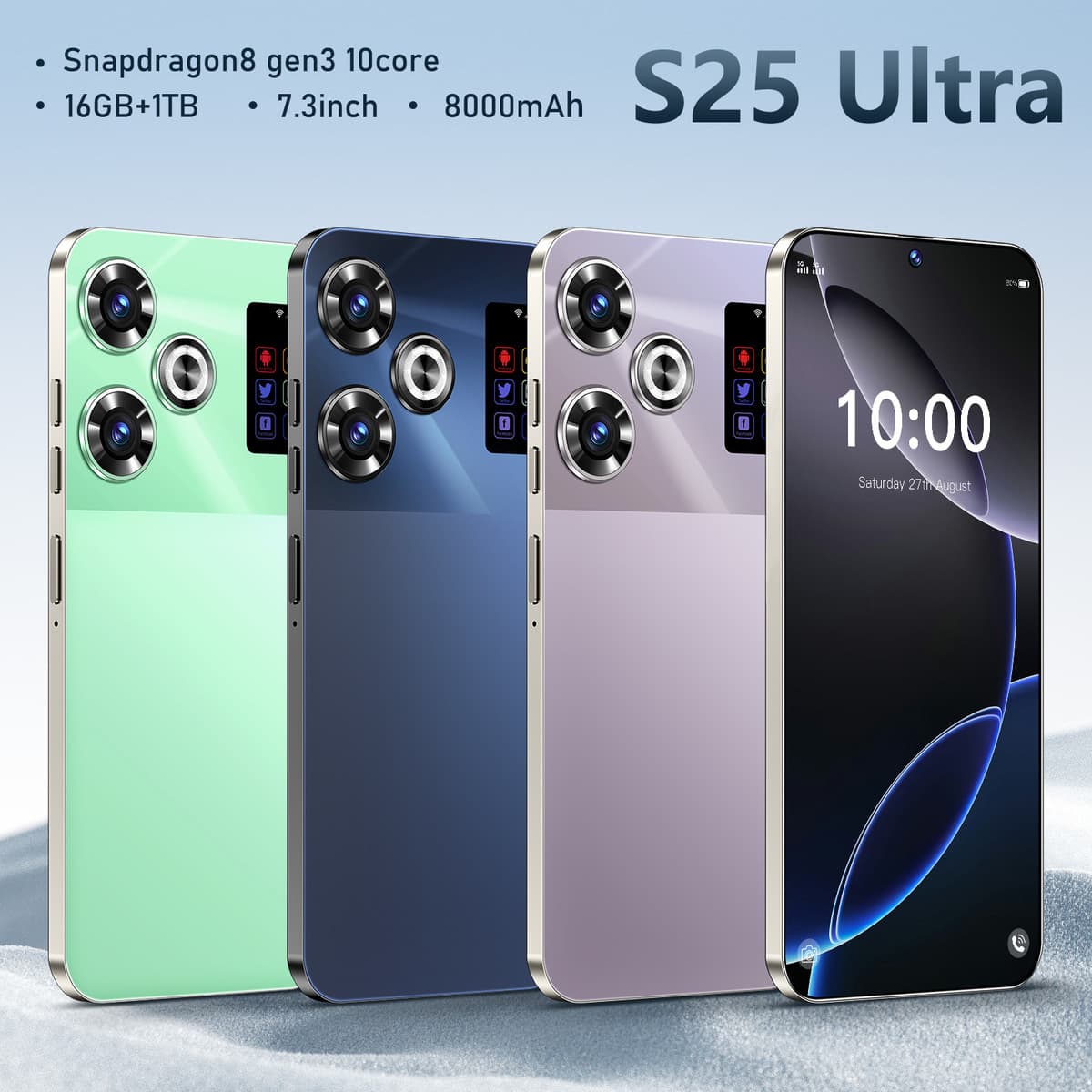 Новый трансграничный мобильный телефон S25 Ultra Android Smart 5G 7.3inch большой экран 16+1T Shopee OZON можно отправлены...