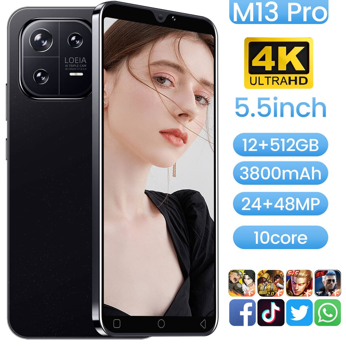 2025 трансграничный популярный мобильный телефон M13 PRO 1+8 ГБ низкая конфигурация 5.5inch экспорт в Юго-Восточную Азию...