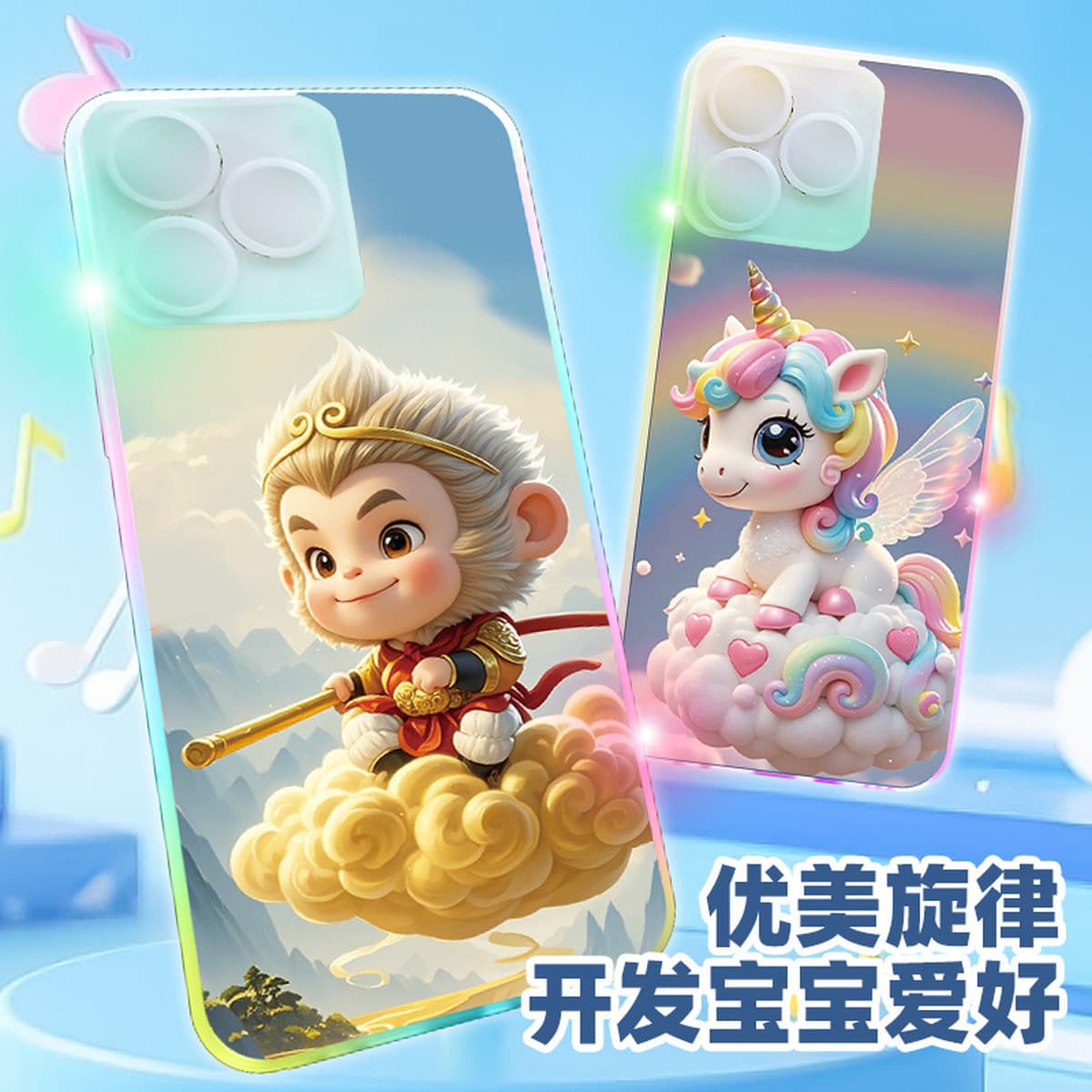 Новая игрушка-единорог для раннего образования, сенсорный мобильный телефон, перезаряжаемая музыка, детское просветление,...