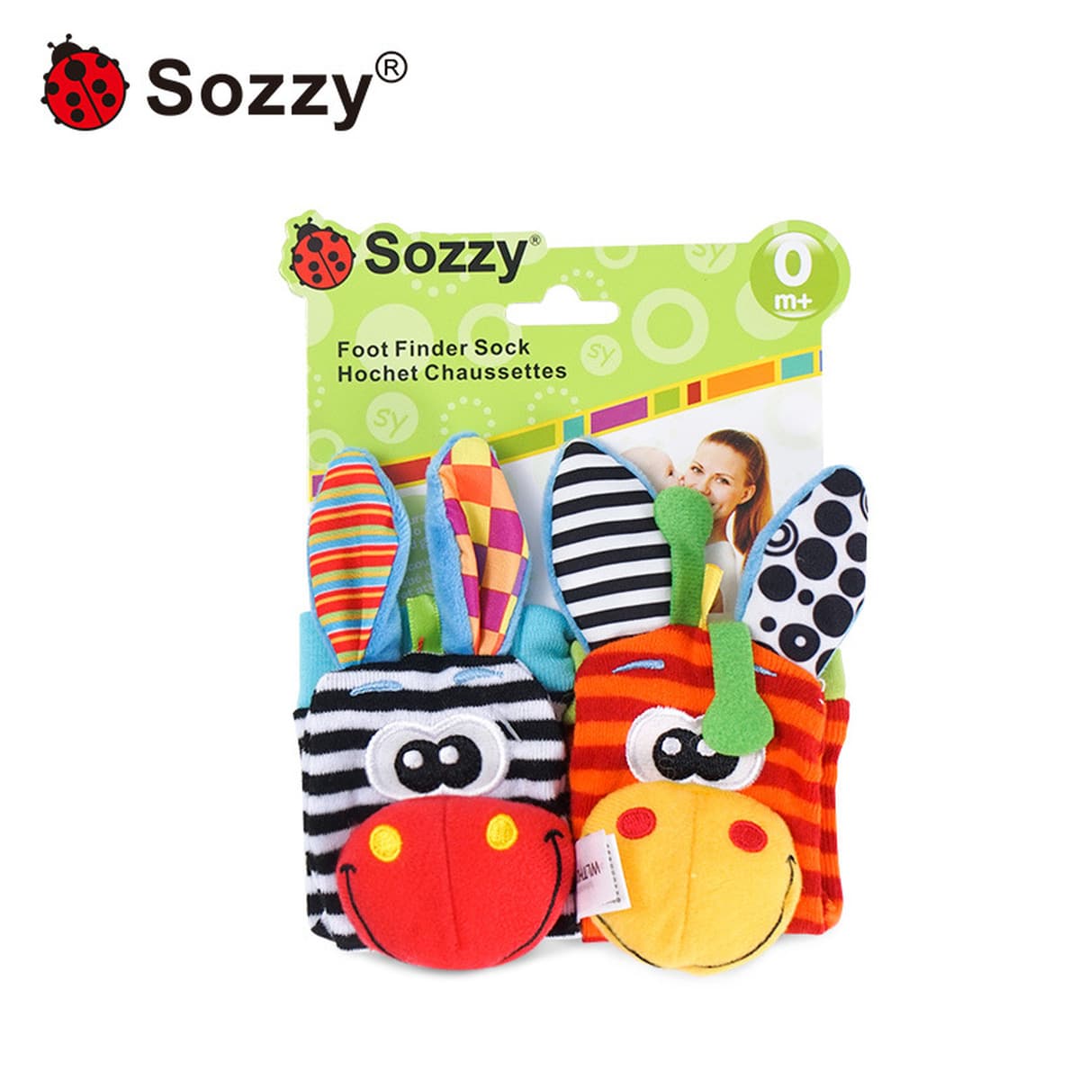 Игрушка-погремушка для младенцев Sozzy Donkey, набор носочков-погремушек для новорожденных, развивающая игрушка с шуршащим...
