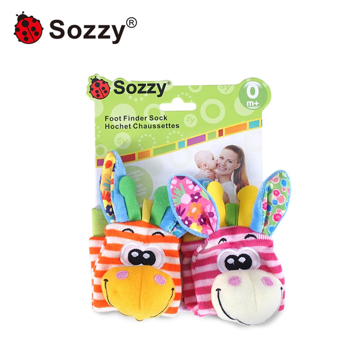Игрушка-погремушка для младенцев Sozzy Donkey, набор носочков-погремушек для новорожденных, развивающая игрушка с шуршащим...